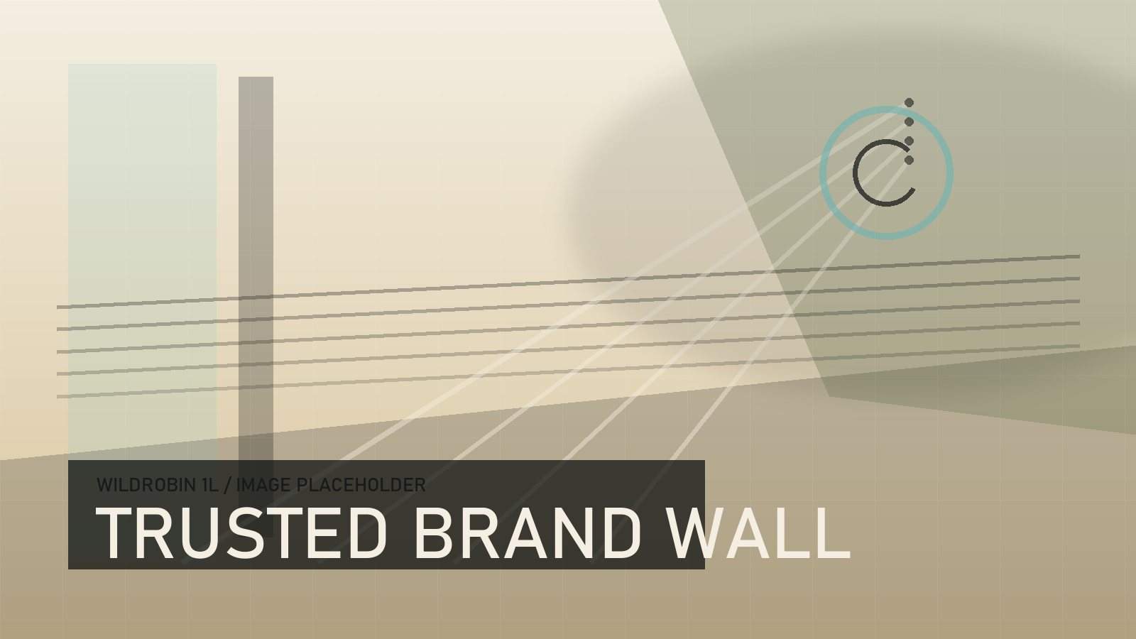 Geplande foto van een merkenwand met hengelsportlabels en outdoor accessoires
